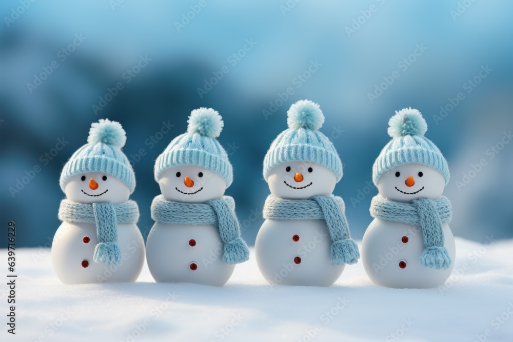 Children Snowmen as a symbol of Christmas and New Year holidays Children Snowmen as a symbol of Christmas and New Year holidays