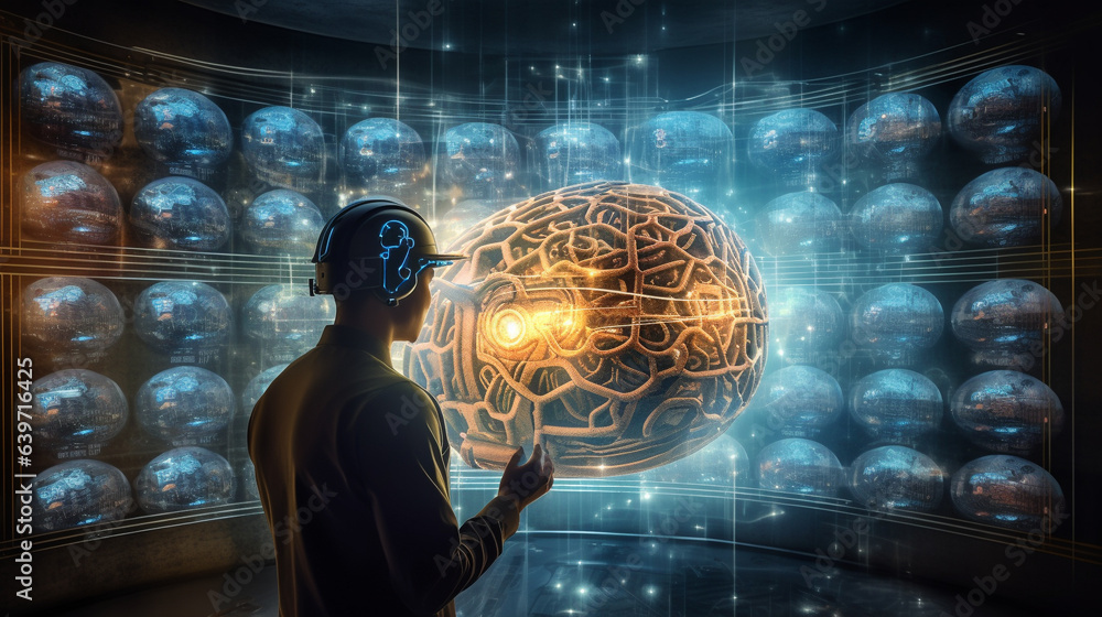 Deep Learning Visualization, Scientist Interacting with Neural Network ...