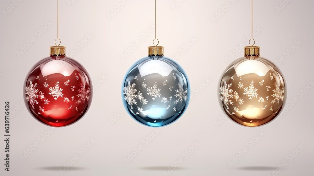 christmas balls decoration on white background. generative ai christmas balls decoration on white background. generative ai