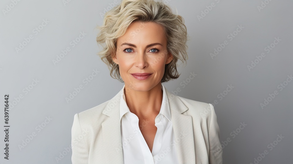 successful business woman look at camera on studio background successful business woman look at camera on studio background