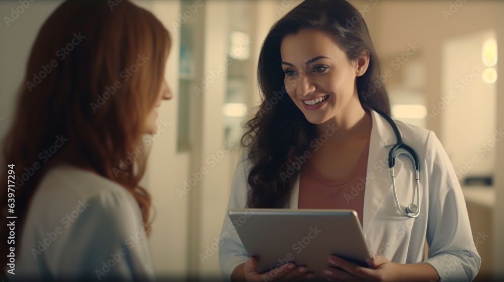 Female doctor talking to her patient at hospital Female doctor talking to her patient at hospital