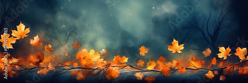 Autumn Abstract Panoramic Banner 31