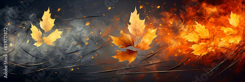 Autumn Abstract Panoramic Banner 39