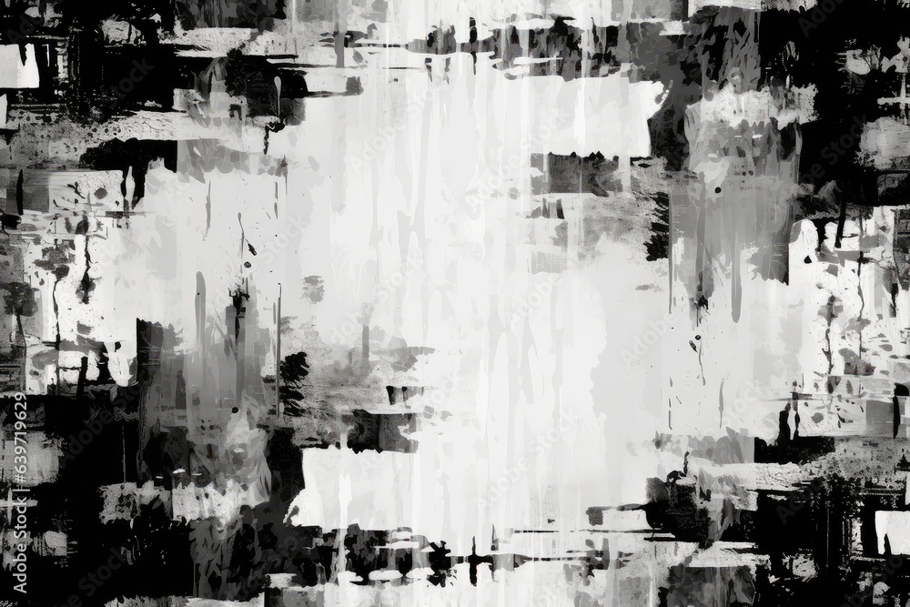Black white glitchy halftone background gritty messy grunge background