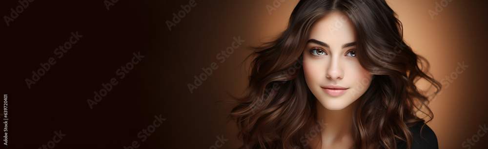 A young woman with beautiful hair, generative AI A young woman with beautiful hair, generative AI