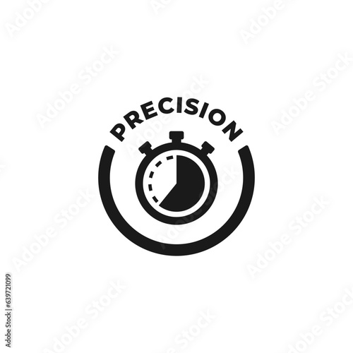 Precision icon vector or Precision Label vector isolated. Best Precision icon for product packaging design element.