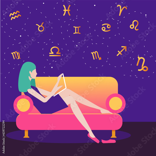 astrology girl work place icon