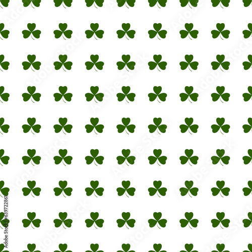 Green clover seamless pattern  transparent background  PNG illustration