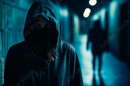 Woman in a black hood