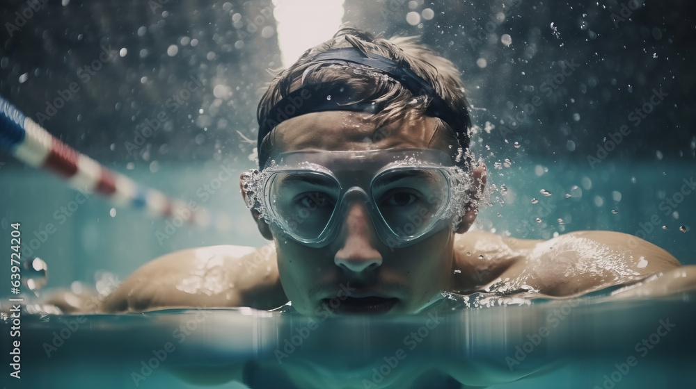 Swimmer man. Created with Generative AI technology.