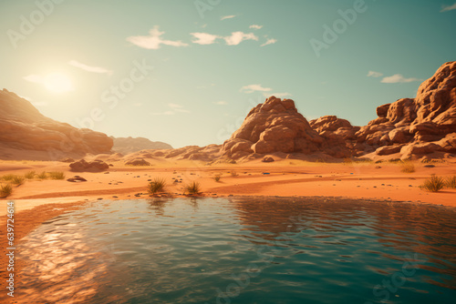 Oasis in hot desert © Uliana