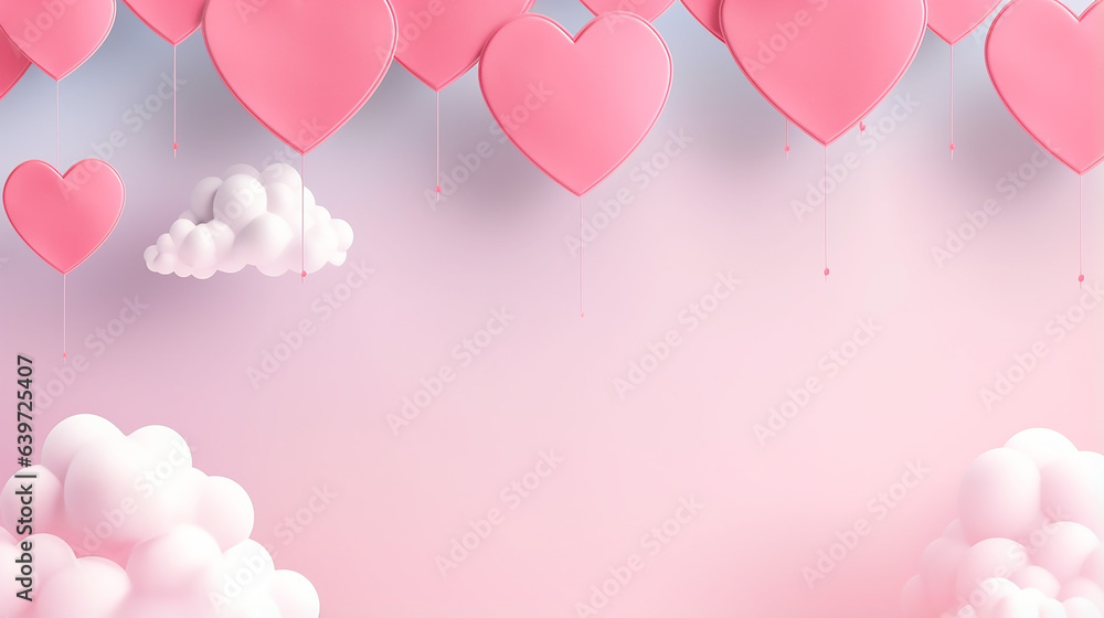 Happy valentines day greeting background in paper cut style