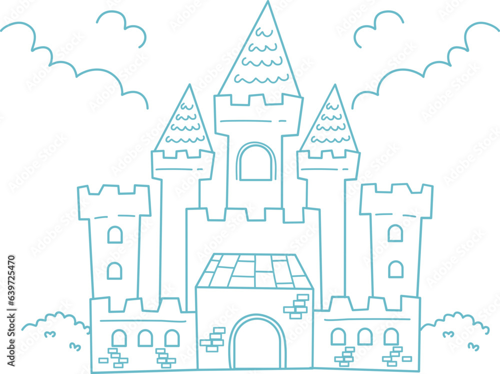 royal castle coloring page for kids
