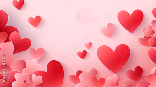 Happy Valentines Day card. Holiday banner with 3d rendering