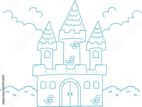kids coloring cartoon knightly castle