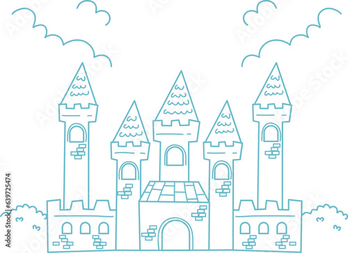 castle coloring page for kids