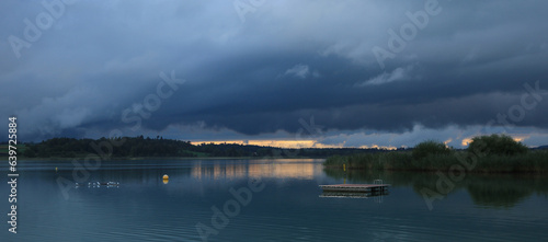 Dark clouds over Lake Pfaeffikon, Zurich.