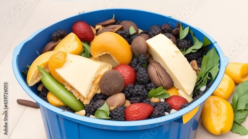 生ゴミ、ゴミ箱の期限切れの食品｜Out of date food in garbage bin. Generative AI photo