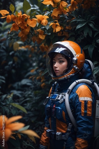 astronaut in the night jungle