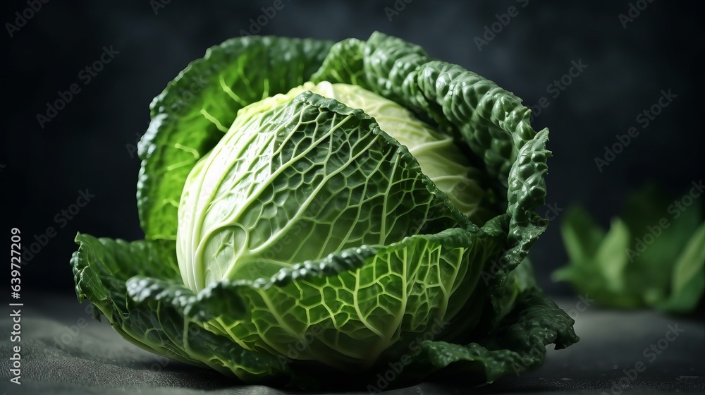 Cabbage on the background. Created with Generative AI technology. Cabbage on the background. Created with Generative AI technology.