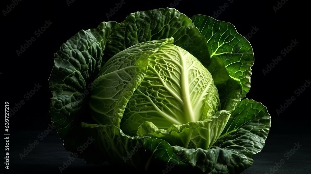 Fototapeta premium Cabbage on the background. Created with Generative AI technology.