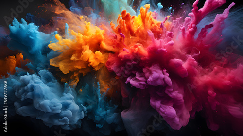 a close up of a colorful cloud of smoke in the air Generative AI