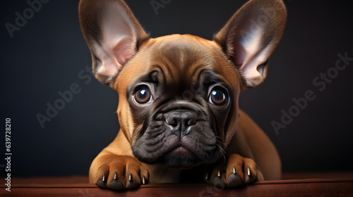 puppy looking at the camera with big ears and big eyes Generative AI © GestureShot