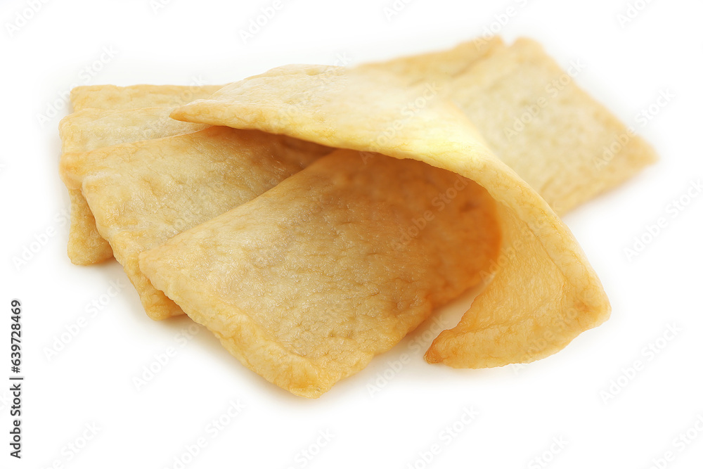 Korean Thin Fish cake, square shaped on white background. Asian food fish cake, eomuk or odeng. Korean Thin Fish cake, square shaped on white background. Asian food fish cake, eomuk or odeng.