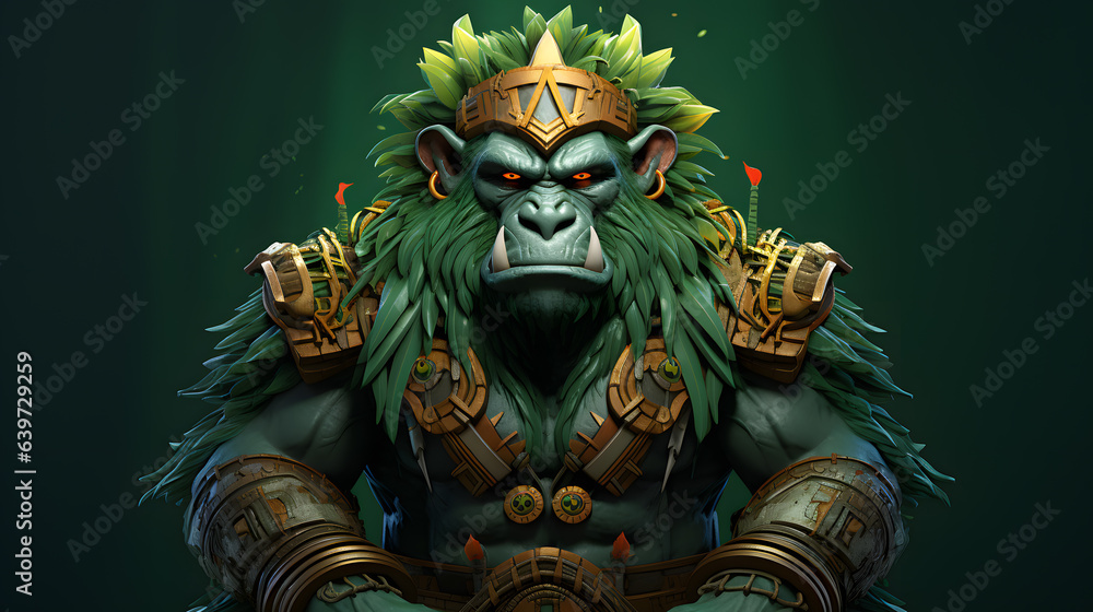 a close up of a monkey with a crown on his head Generative AI a close up of a monkey with a crown on his head Generative AI