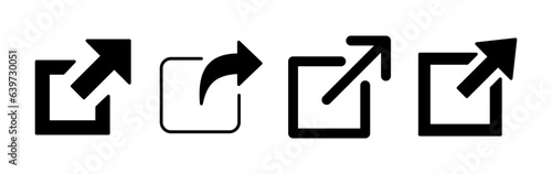 External link icon vector. hyperlink chain symbol. download, share,