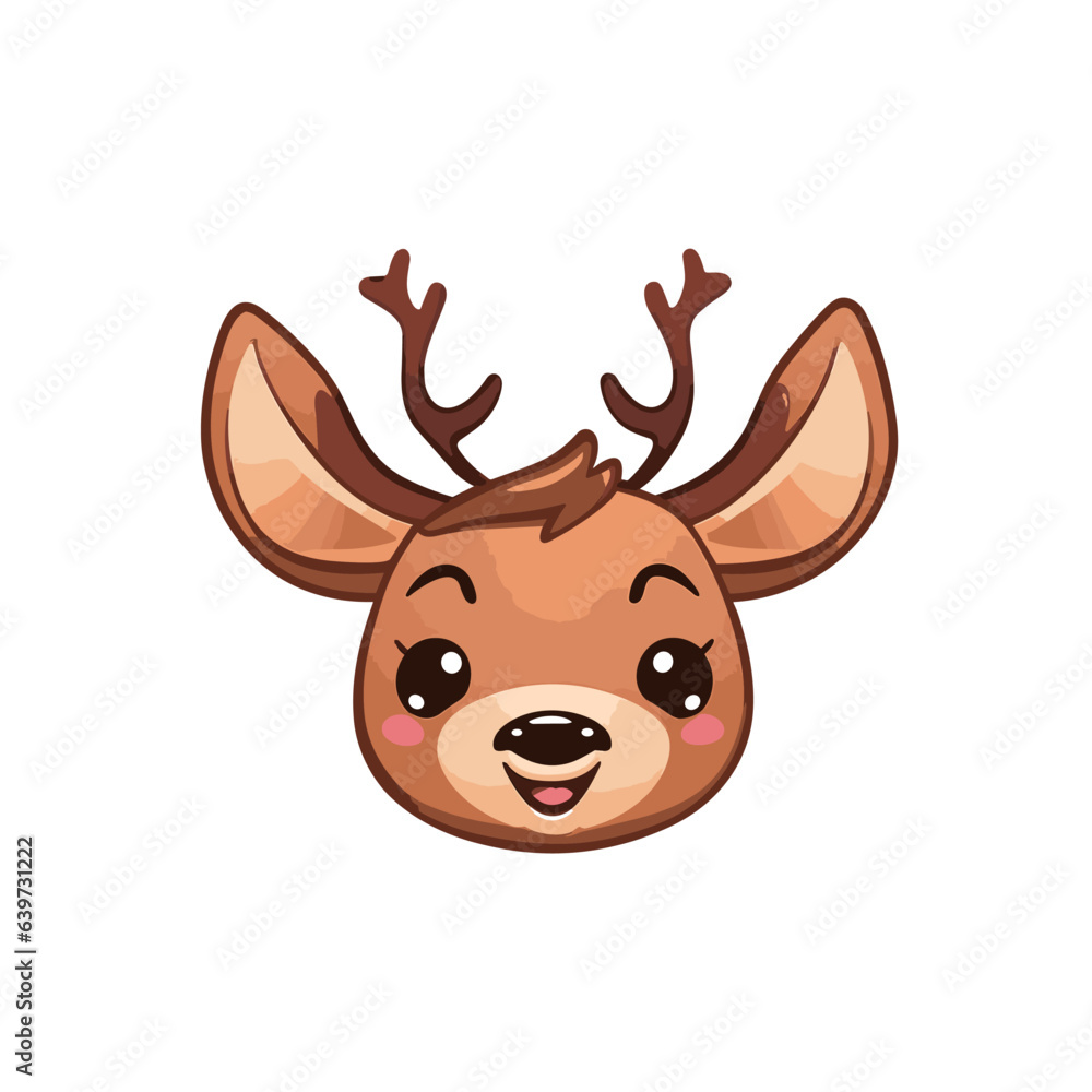 cartoon deer with happy face cartoon deer with happy face