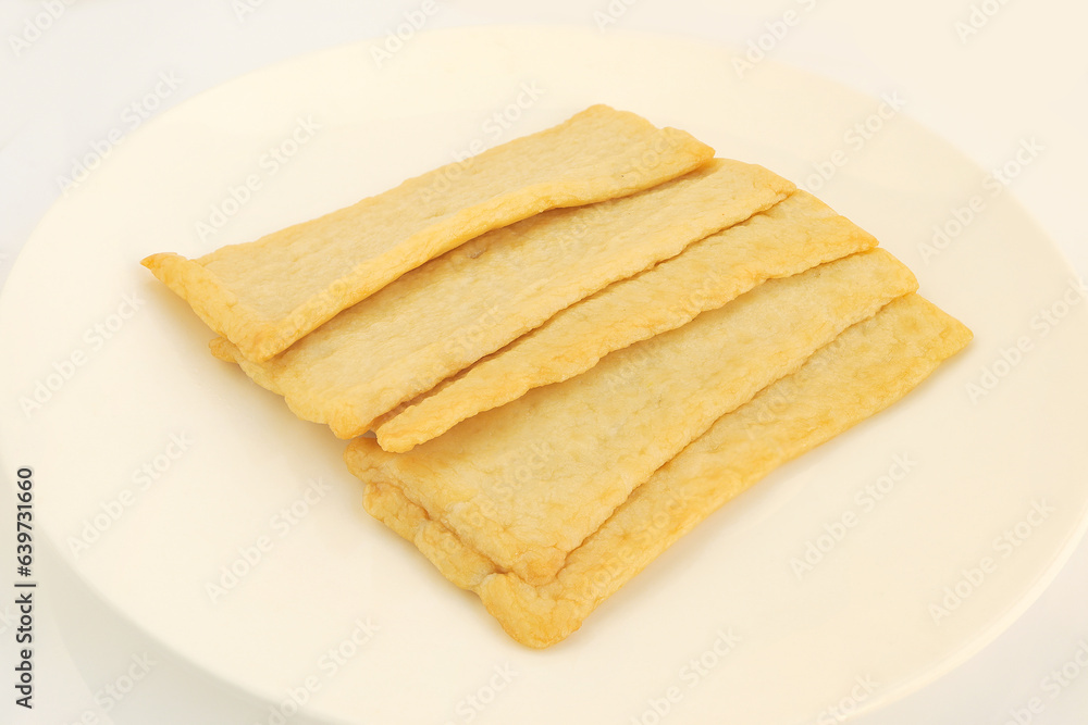 Korean Thin Fish cake, square shaped on white background. Asian food fish cake, eomuk or odeng. Korean Thin Fish cake, square shaped on white background. Asian food fish cake, eomuk or odeng.