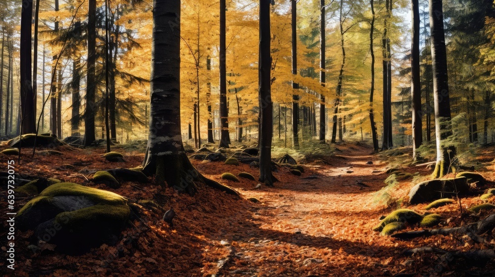 Obraz premium dense forest in autumn