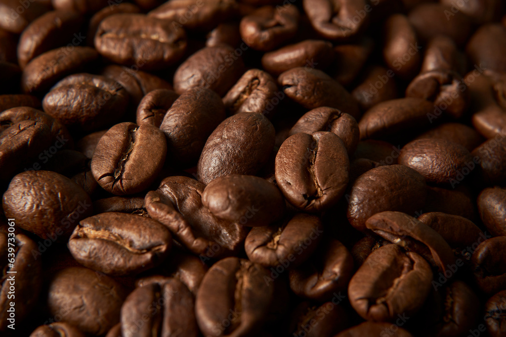 Aromatic Elegance: A close-up masterpiece capturing the intricate details of coffee beans on a rich wooden texture. The interplay of texture and aroma unfolds against a warm backdrop Aromatic Elegance: A close-up masterpiece capturing the intricate details of coffee beans on a rich wooden texture. The interplay of texture and aroma unfolds against a warm backdrop