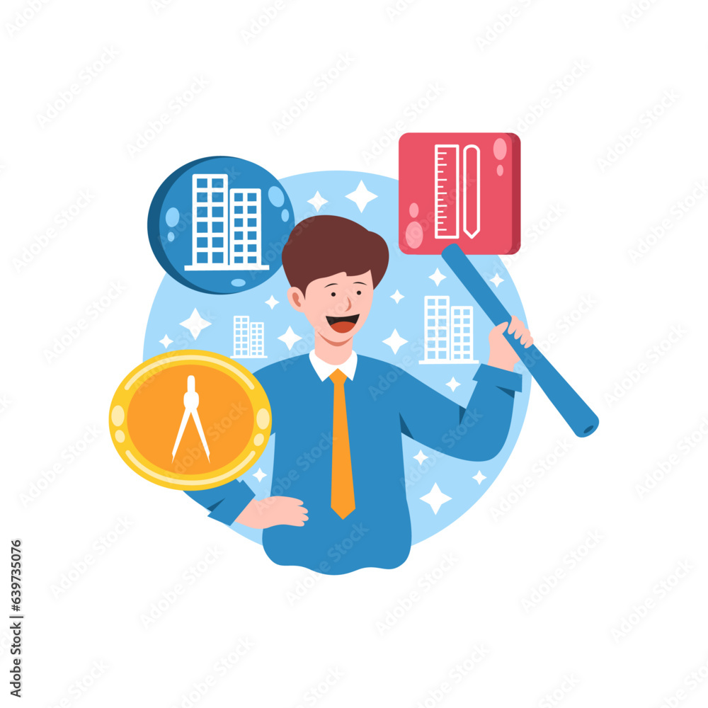 Business people working with laptop for planning, thinking and economic analysis on isolated white background. Office man character vector design.
