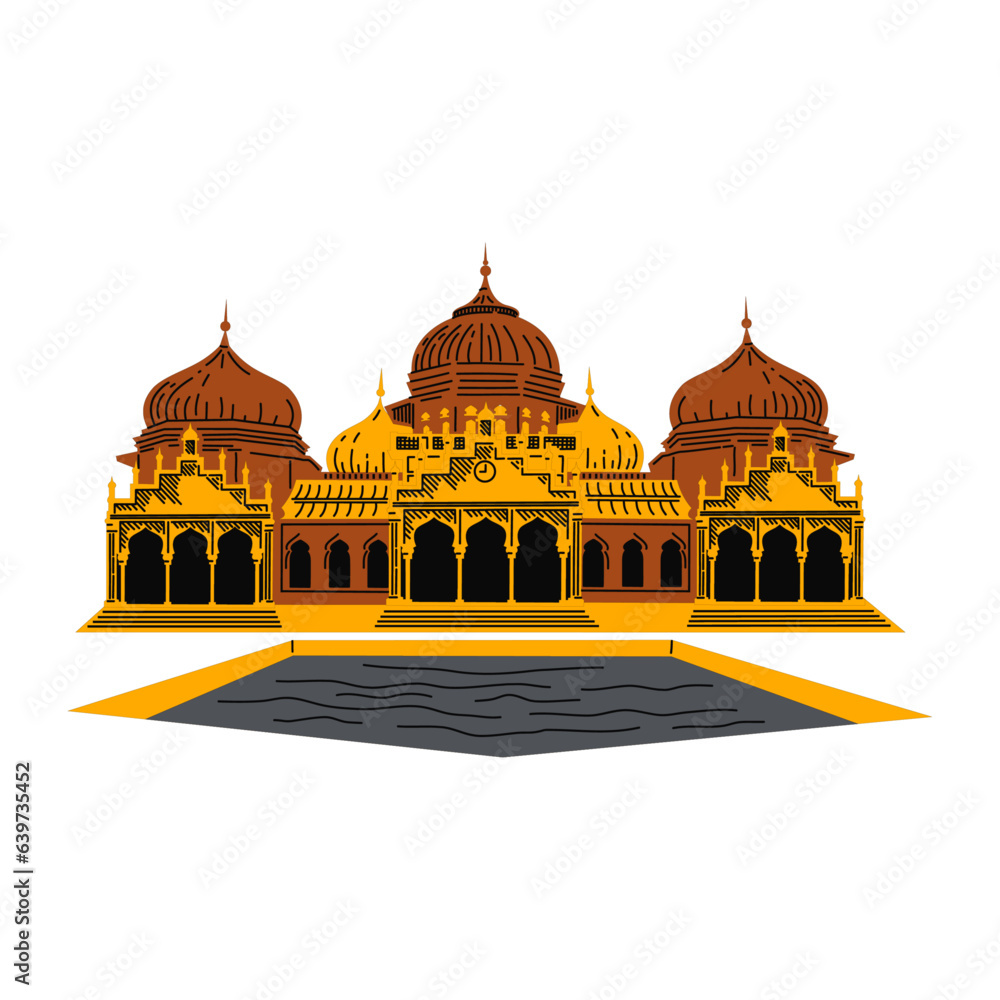 Obraz premium Indonesian element icon map and landmarks symbols and objects