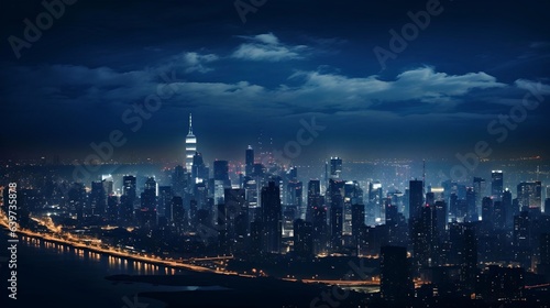 City skyline at night photo