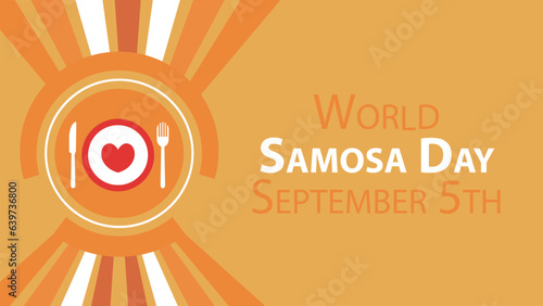 World Samosa Day vector banner design. Happy World Samosa Day modern minimal graphic poster illustration.