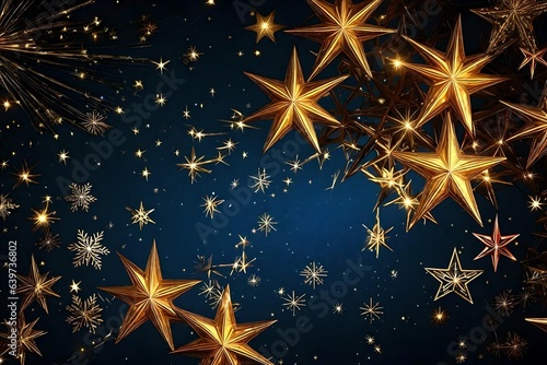 christmas background with stars A Glittering Christmas Background adorned with Shimmering Stars  Illuminating the Joy and Magic of the Holiday Season.