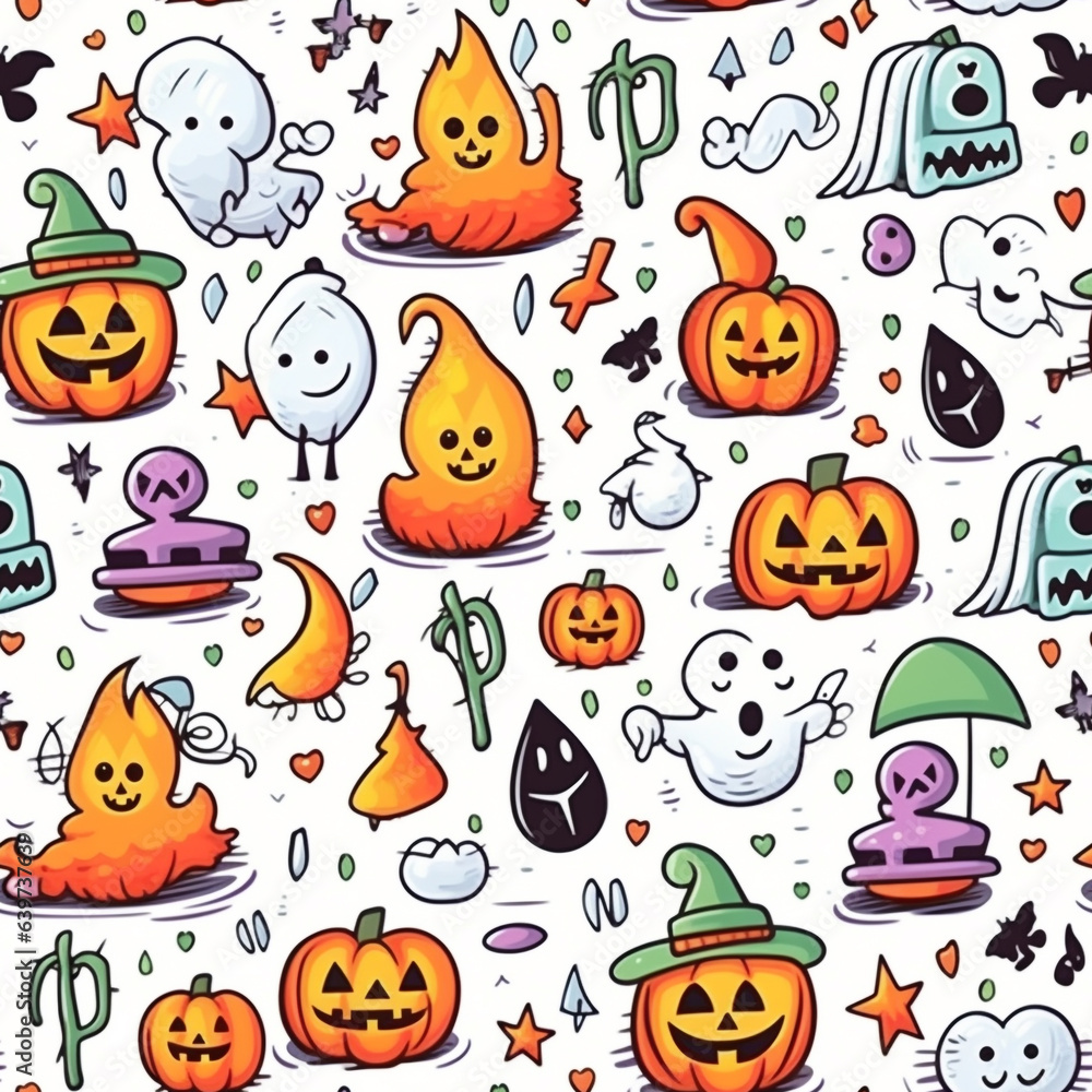 Halloween pattern cratoon design style.