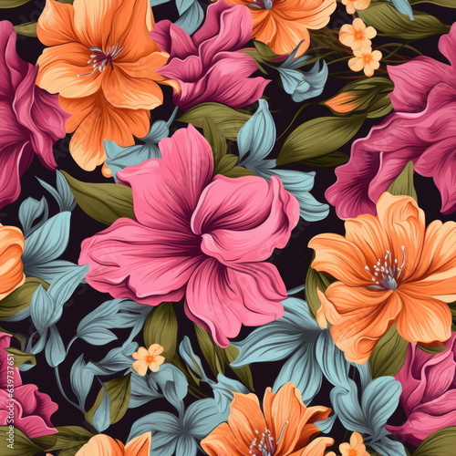 seamless flower, colorful wallpaper