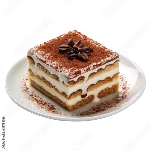 Tiramisu  Italian dessert on isolated background