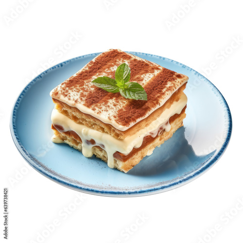 Tiramisu, Italian dessert on isolated background