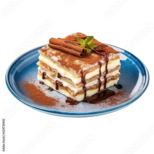 Tiramisu  Italian dessert on isolated background