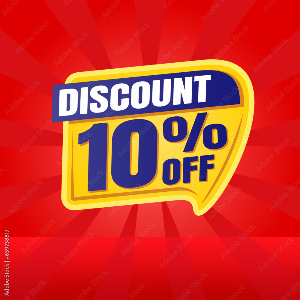 10 percent discount banner for sales
