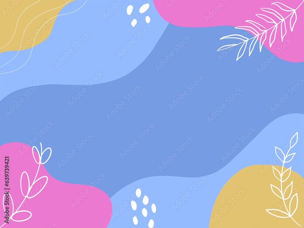 Hand-drawn blue background with a serene artistic touch