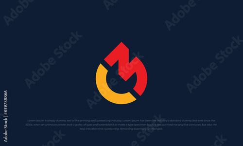 logo combination abstract fire, letter C, O, and 3 in red and yellow color