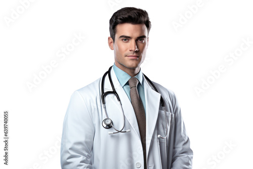 Confident doctor on transparent background