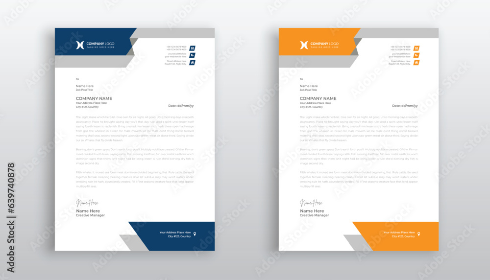 modern and minimal letterhead template design