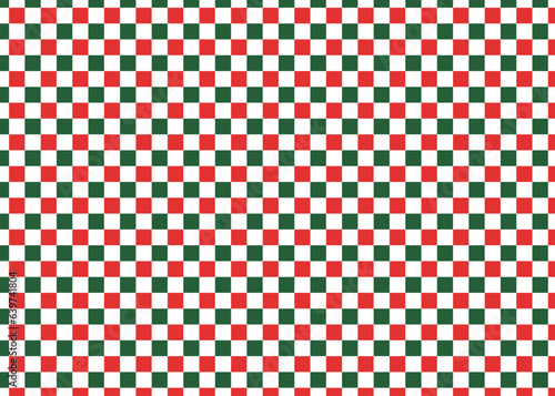 クリスマスカラーの市松模様、チェック柄、パターンのベクター素材